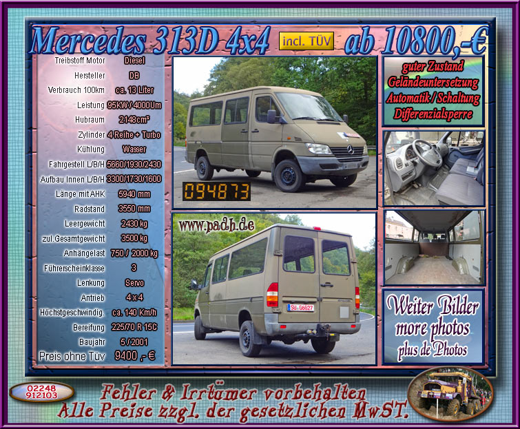 MB Sprinter 313D 4x4